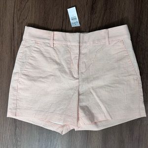 LOFT • The Riviera Short Peach Striped Size 2 100% Cotton Twill